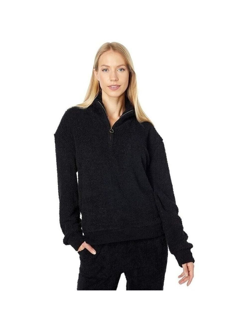 Honeydew "comfot queen" new quarter zip black pullover women sz medium